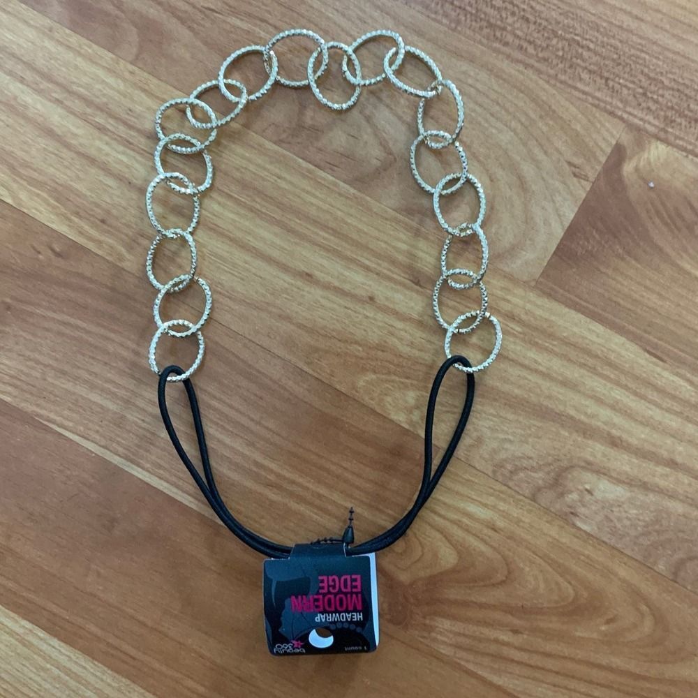 "Modern Edge" chain-link elastic headband / headwrap.